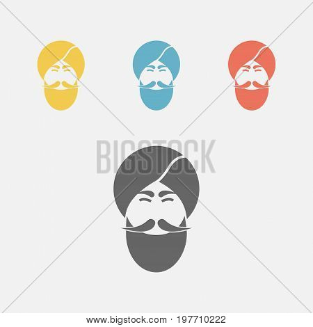 Indian Men icon, portrait. Vector sign for web graphics.