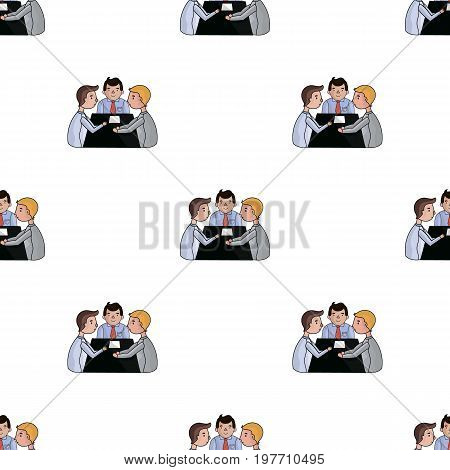 Conference icon in cartoon design isolated on white background. Conference and negetiations symbol stock vector illustration.