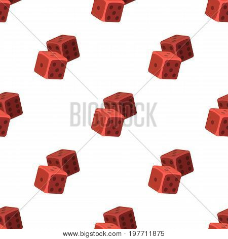 Dice for games in the casino. Stones to throw on the table for good luck.Kasino single icon in cartoon style vector symbol stock web illustration.