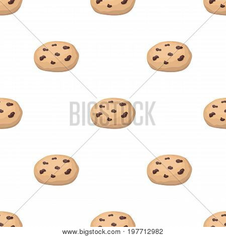 Chocolate chip cookies icon in cartoon design isolated on white background. Chocolate desserts symbol stock vector illustration.