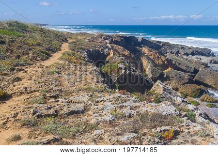 Trail Over The Cliffs In Vila Nova De Milfontes
