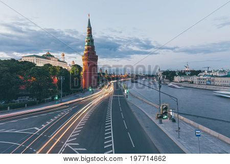 Moscow Kremlin At Dusk, Russia