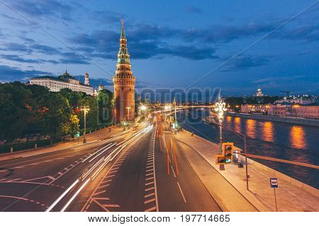 Moscow Kremlin At Dusk, Russia