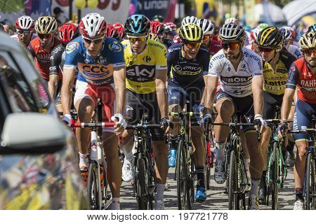 Jaworzno, Poland - July 31, 2017: Cyclists At The Start Of The Third Stage Of The 74. Tour De Pologn