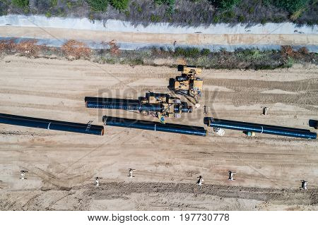 Construction Of Gas Pipeline Trans Adriatic Pipeline - Tap In North Greece. The Pipeline Starts From
