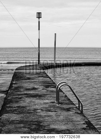 old concrete lido or sea water swimming pool