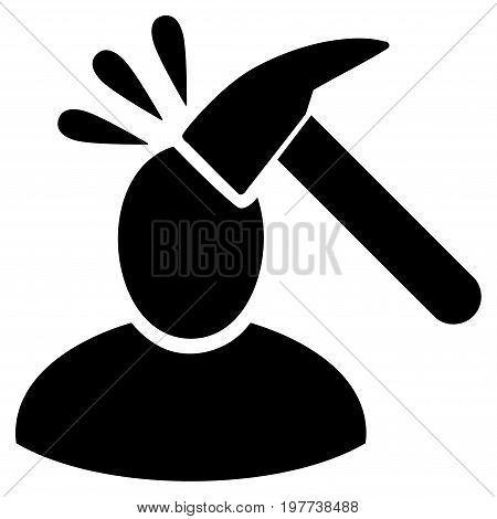 User Shock vector icon. Flat black symbol. Pictogram is isolated on a white background. Designed for web and software interfaces.