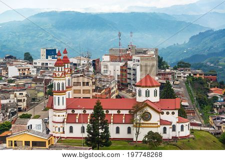 View of Our Lady of the Rosary church in Manizales Colombia