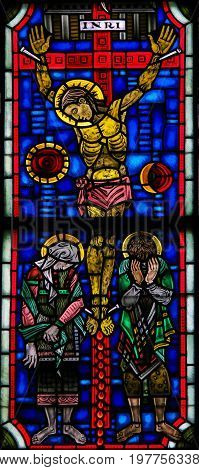 Stained Glass In Worms - Jesus On The Cross