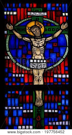 Stained Glass In Worms - Jesus On The Cross