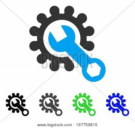 Service Tools flat vector pictograph. Colored service tools gray, black, blue, green icon versions. Flat icon style for web design.