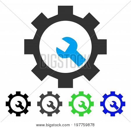 Service Tools flat vector icon. Colored service tools gray, black, blue, green icon variants. Flat icon style for graphic design.