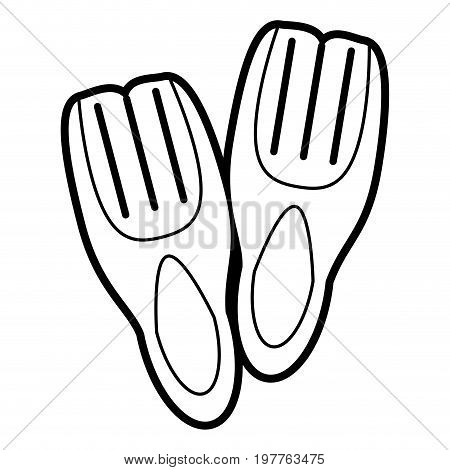 Flat line uncolored fins over white background vector illustration