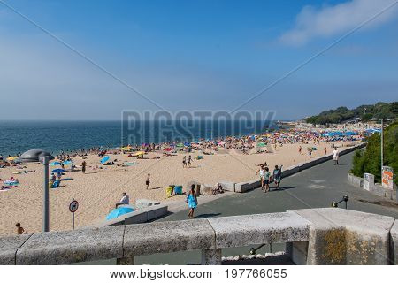 Paco De Arcos Beach In Paco De Arcos, Portugal.
