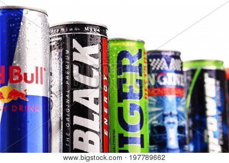Cans Of Assorted Global Energy Drink Products