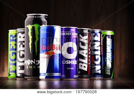 Cans Of Assorted Global Energy Drink Products