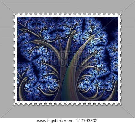 Computer Generated Fractal Artwork Stamp Template