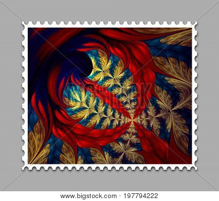 Computer Generated Fractal Artwork Stamp Template