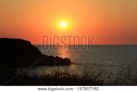 Sunset Over The Coastline Of Sinemorets, Bulgaria