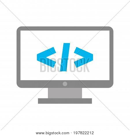 computer desktop with progamming language vector illustration design