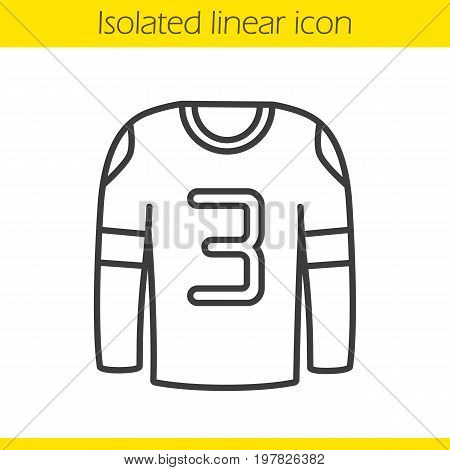 Hockey player's shirt linear icon. Thin line illustration. Contour symbol. Vector isolated outline drawing