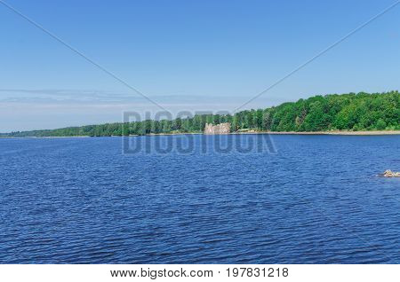 The bank of the Daugava River near Koknese in Latvia. July 2017.