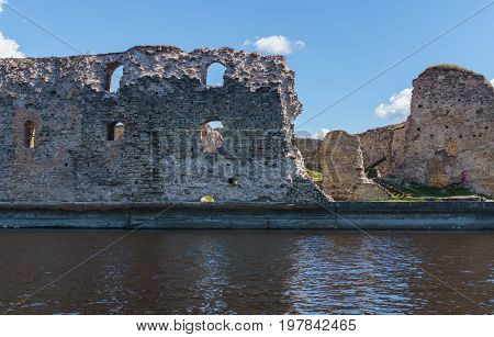 Ruins of the castle in Koknese in Latvia.July 2017