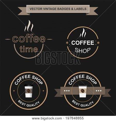 Set of retro vintage badges and labels. Vector design elements identity business signs logos