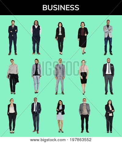 Business people lifestyle gesture confidence profession standing on background