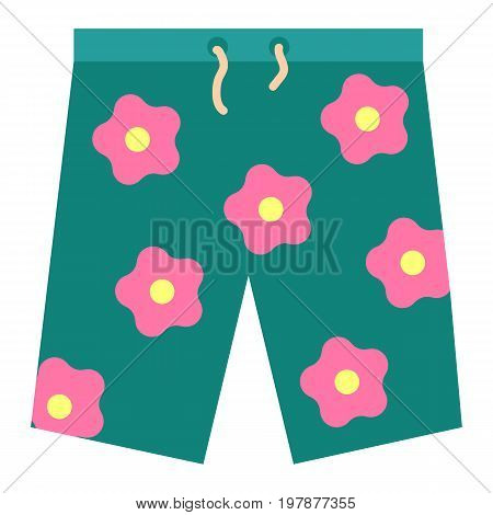 Summer bermuda shorts icon, vector illustration flat style design isolated on white. Colorful graphics