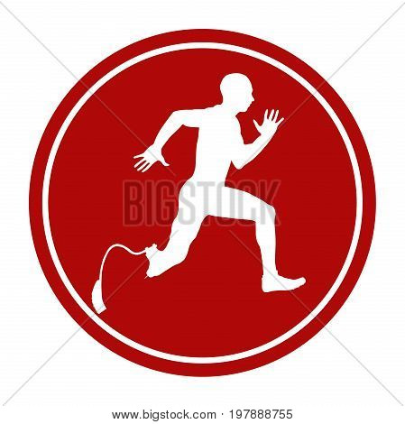 sports sign icon male athlete disabled amputee running