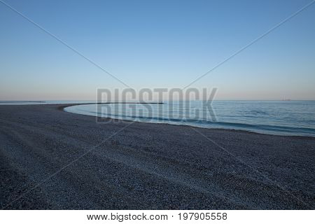 Dusk In Land Point In Els Terrers Beach In Benicassim