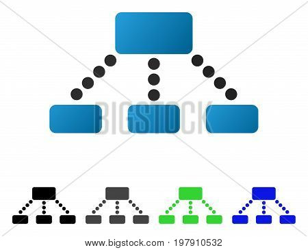Hierarchy flat vector pictograph. Colored hierarchy gradient, gray, black, blue, green pictogram versions. Flat icon style for application design.