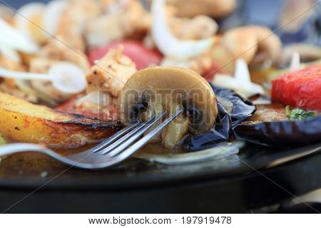 Saj Kebab With Mushrooms