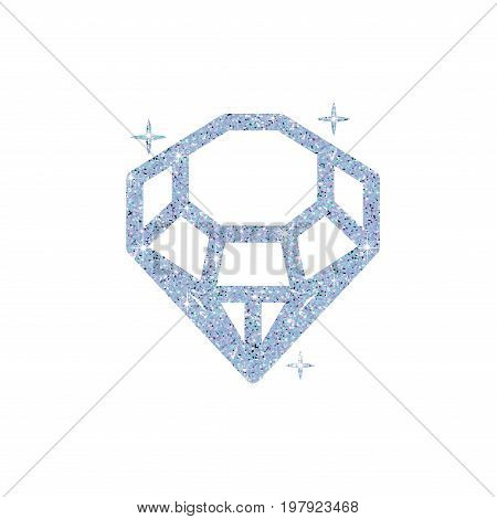Diamond glitter Vector Illustration. Shiny crystal sign. Brilliant stone isolated on white background. Fashion modern design. Flat element. Symbol gift, jewel, gem or royal, rich.