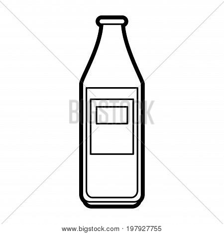 bottle with blank laber icon image vector illustration design black line