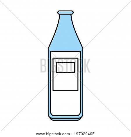 bottle with blank laber icon image vector illustration design one color