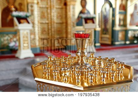 Orthodox icon lamp. Church oil. Church attribute. Lampstand Church. Christianity and faith. Religious temple. Prayer and penance. Inside of the Church. Orthodoxy and Catholicism. Goodness and love.