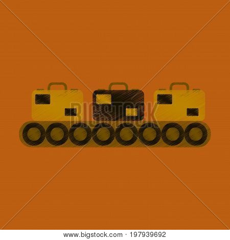 Flat Icon in Shading Style Baggage claim