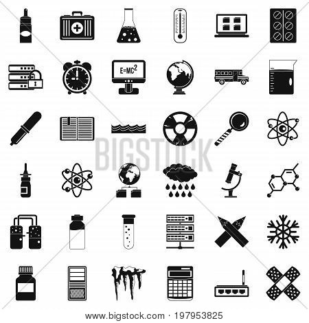 Chemical equipment icons set. Simple style of 36 chemical equipmen vector icons for web isolated on white background