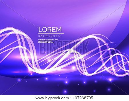 Glowing shiny wave background, energy concept illustration