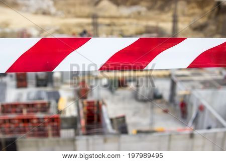 Barrier Red And White Tape