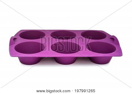 Close up modern silicon baking dish isolated on a white background