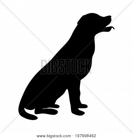 Dog icon. Labrador silhouette sitting. Vector iluustration