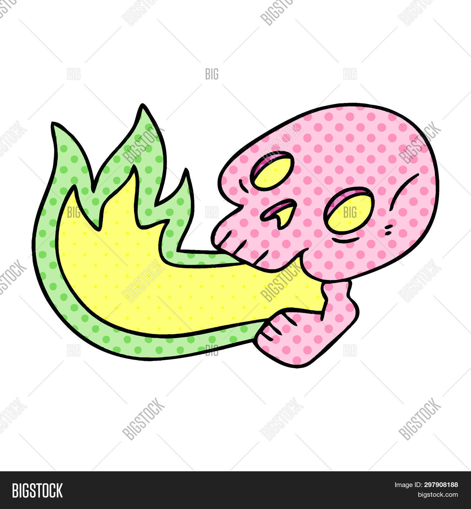 Fire Breathing Comic Image Photo Free Trial Bigstock
