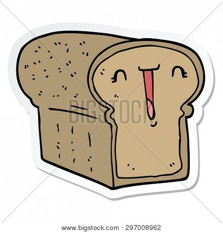 sticker of a cute cartoon loaf of bread
