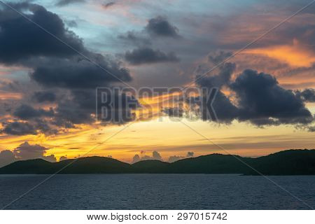 Thursday Island, Australia - February 20, 2019: Pre-sunrise Shot Over Torres Strait Islands Archipel