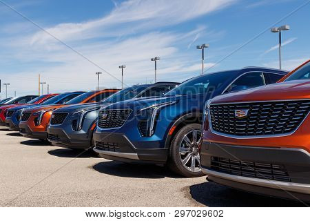 Noblesville - Circa April 2019: Cadillac Automobile Dealership. Cadillac Is The Luxury Division Of G