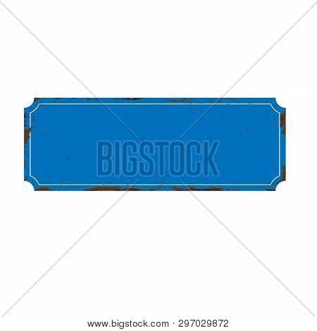 Vintage Blank Metal Sign With Room For Text Or Graphics