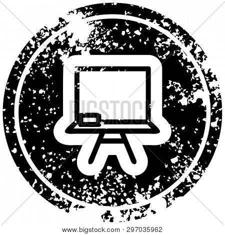 school blackboard distressed icon symbol